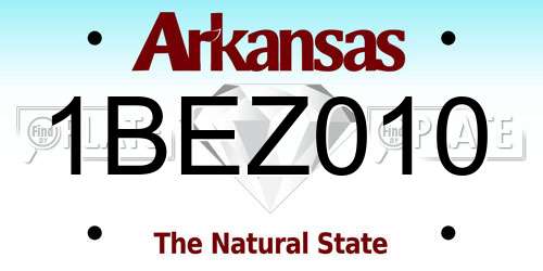 1BEZ010 Arkansas License Plate
