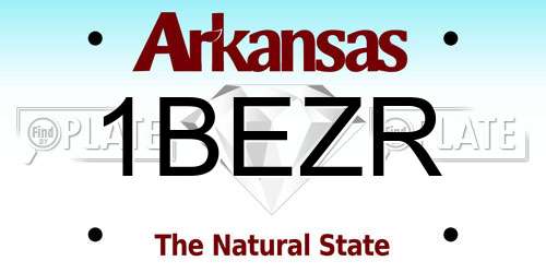 1BEZR Arkansas License Plate