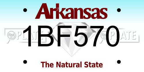 1BF570 Arkansas License Plate