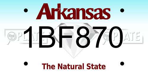 1BF870 Arkansas License Plate