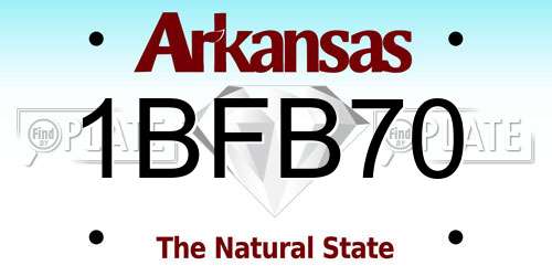 1BFB70 Arkansas License Plate