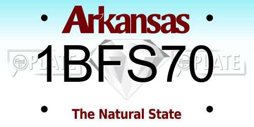 1BFS70 Arkansas License Plate