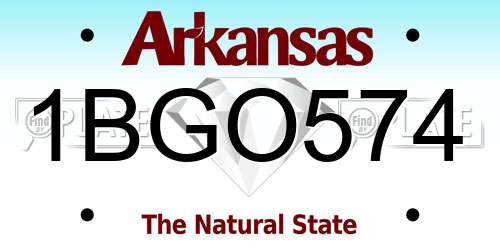 1BGO574 Arkansas License Plate