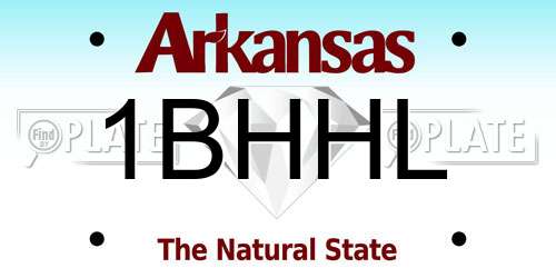 1BHHL Arkansas License Plate
