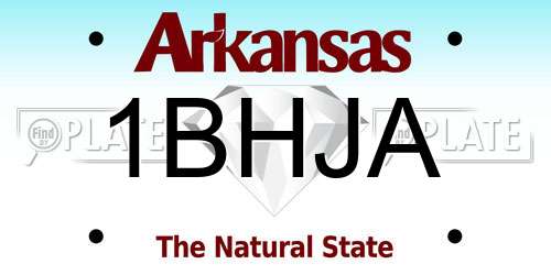 1BHJA Arkansas License Plate