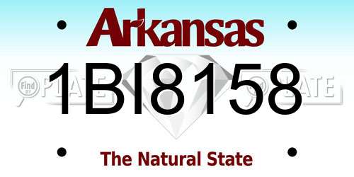 1BI8158 Arkansas License Plate