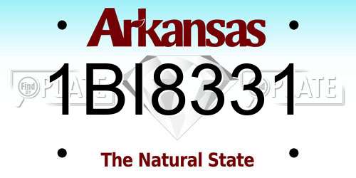 1BI8331 Arkansas License Plate