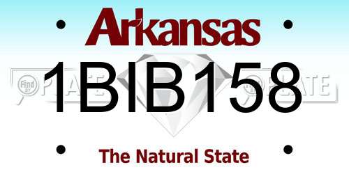 1BIB158 Arkansas License Plate