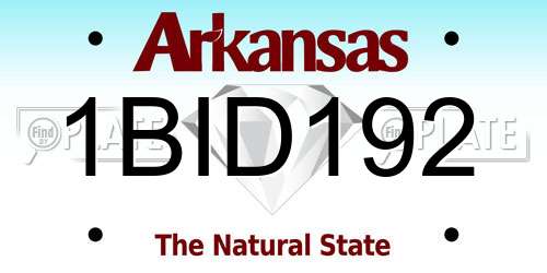 1BID192 Arkansas License Plate
