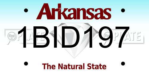 1BID197 Arkansas License Plate