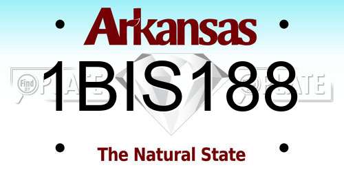1BIS188 Arkansas License Plate