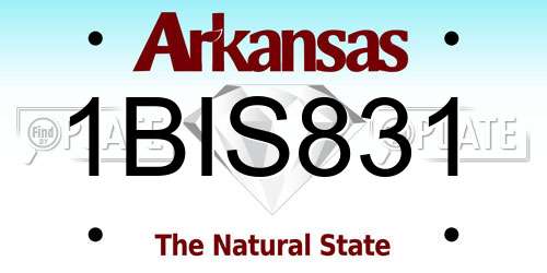 1BIS831 Arkansas License Plate