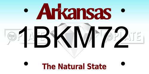 1BKM72 Arkansas License Plate