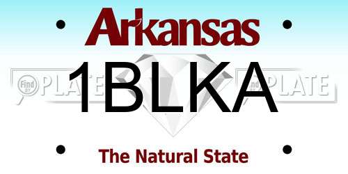 1BLKA Arkansas License Plate