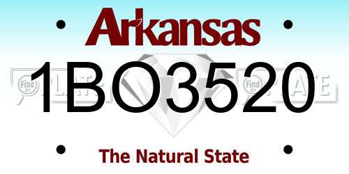 1BO3520 Arkansas License Plate