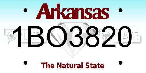 1BO3820 Arkansas License Plate