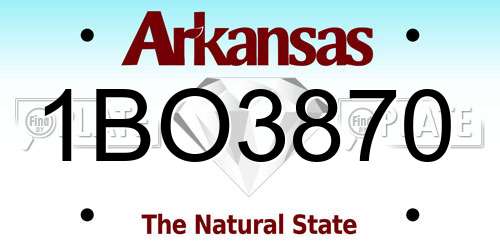 1BO3870 Arkansas License Plate