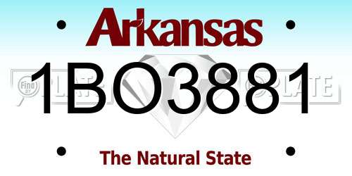 1BO3881 Arkansas License Plate