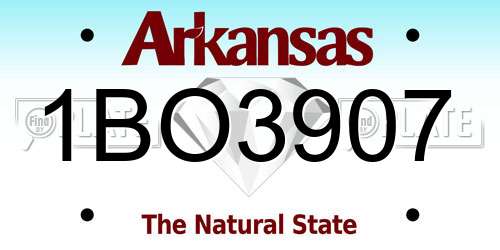 1BO3907 Arkansas License Plate