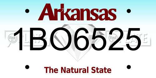 1BO6525 Arkansas License Plate