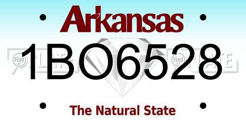1BO6528 Arkansas License Plate
