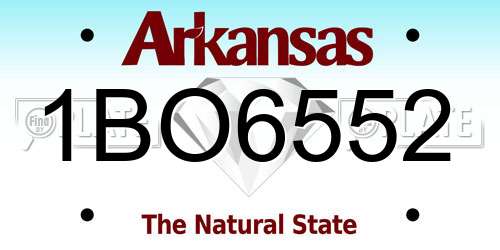 1BO6552 Arkansas License Plate