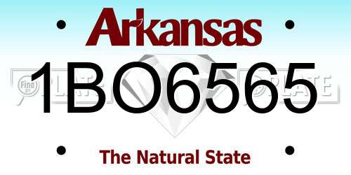 1BO6565 Arkansas License Plate