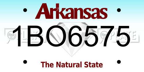 1BO6575 Arkansas License Plate