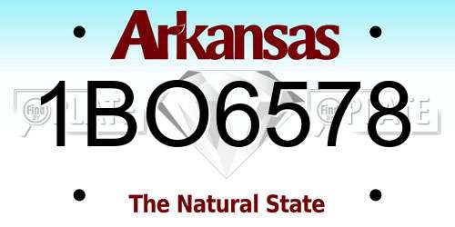 1BO6578 Arkansas License Plate