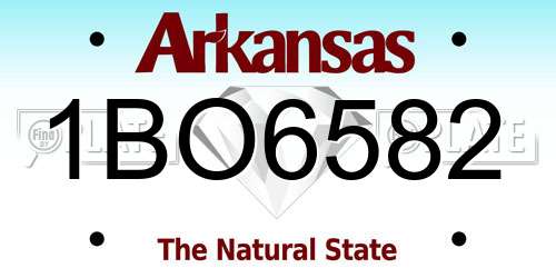 1BO6582 Arkansas License Plate