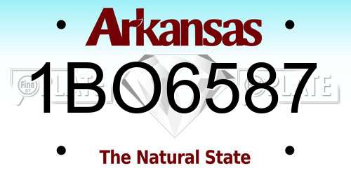 1BO6587 Arkansas License Plate