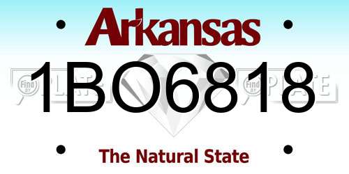 1BO6818 Arkansas License Plate