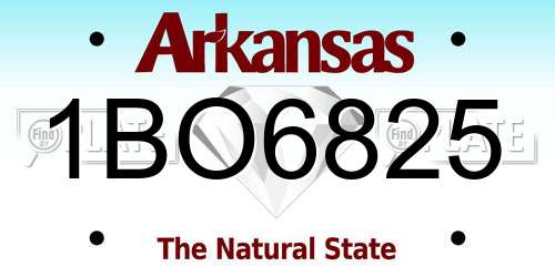 1BO6825 Arkansas License Plate