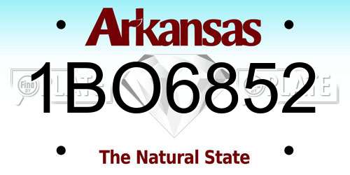 1BO6852 Arkansas License Plate