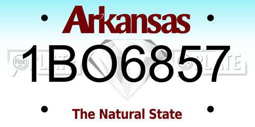 1BO6857 Arkansas License Plate