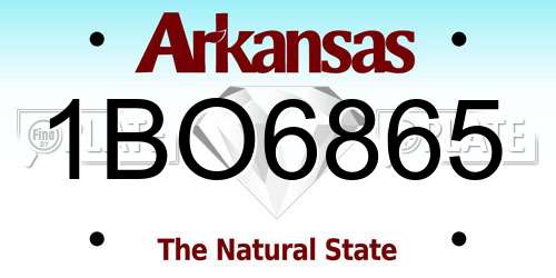 1BO6865 Arkansas License Plate
