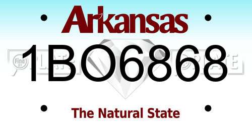 1BO6868 Arkansas License Plate
