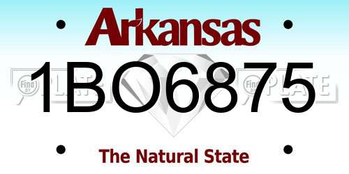 1BO6875 Arkansas License Plate