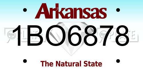 1BO6878 Arkansas License Plate