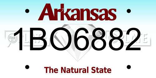 1BO6882 Arkansas License Plate