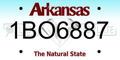 1BO6887 Arkansas License Plate