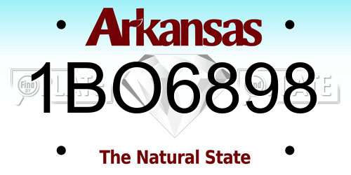 1BO6898 Arkansas License Plate