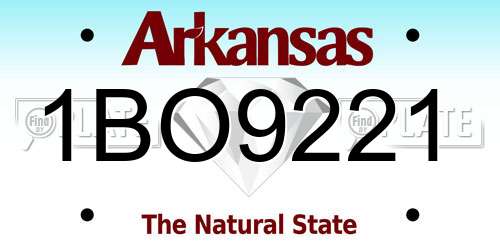 1BO9221 Arkansas License Plate