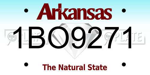 1BO9271 Arkansas License Plate
