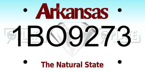1BO9273 Arkansas License Plate