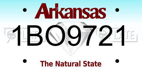 1BO9721 Arkansas License Plate