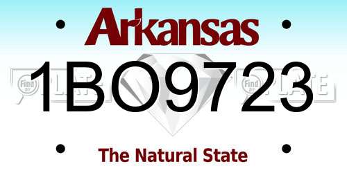 1BO9723 Arkansas License Plate