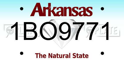 1BO9771 Arkansas License Plate