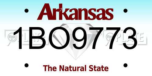 1BO9773 Arkansas License Plate