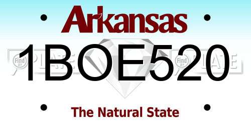 1BOE520 Arkansas License Plate